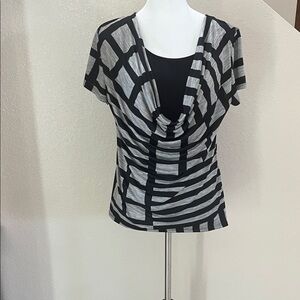 Lavish Monochrome Geometric Blouse